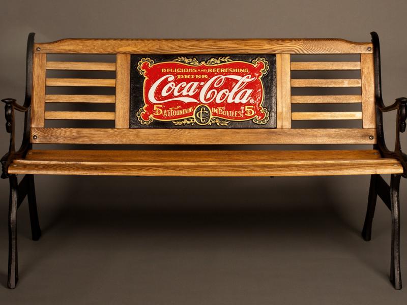 Restored 1904 Coca-Cola Bench