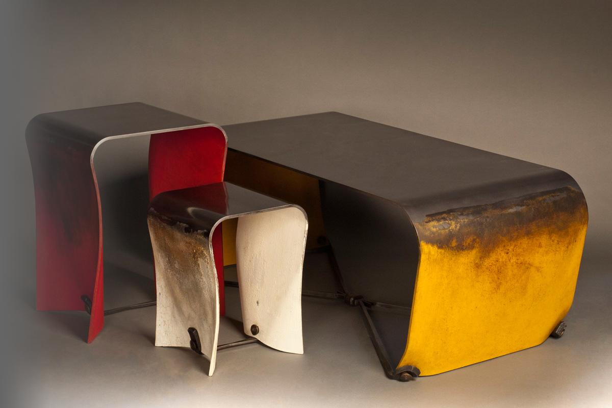 Floating Paper Steel Tables